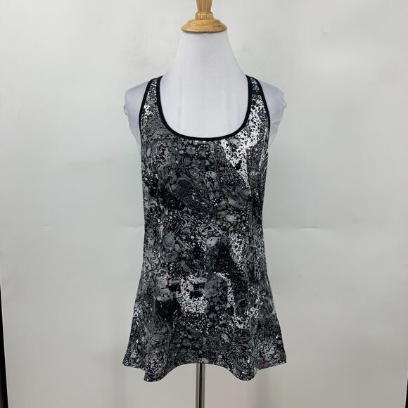 Fabletics Eiffel Tank Women M Medium Gilded Granite Scoop Neck Stretch Racerback - Picture 2 of 13